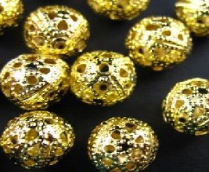 150 openbewerkte goudkleurige kralen, 8mm