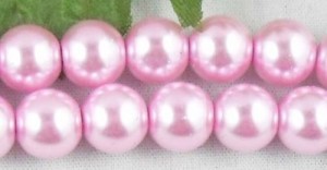 400 glasparels, roze, 4mm