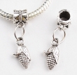10x kraal met hangertje, tibetaans zilver MAISkolf, pandora-style