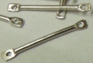 12 x zilverkleurige metalen connector, 20x2mm