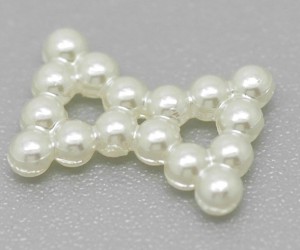 500 acryl parelSTRIKjes in creme-kleur, 12x9mm