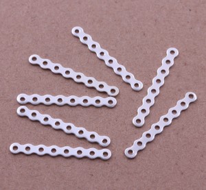 100 verzilverde connectors! 28x3,5mm