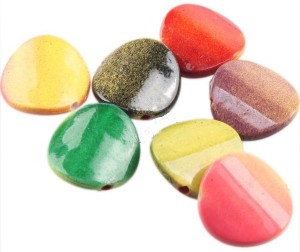 100 acryl kralen in diverse kleuren, 14x4,5mm