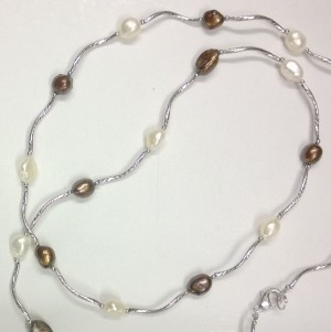 ketting / collier met zoetwaterPARELs!!! 89cm