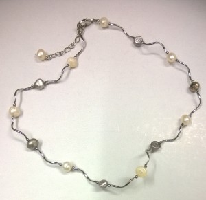 ketting / collier met zoetwaterPARELs!!! 45 +6cm