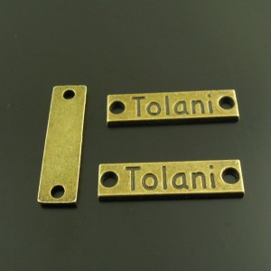 40 connectors 'Tolani', bronskleurig tibetaans zilver, 25*7*1,5mm