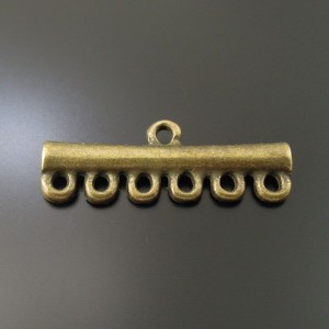 50 connectors, bronskleurig tibetaans zilver, 25*6*3mm