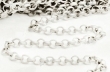 4 meter zilverkleurige jasseron ketting, maat per schakel: 3x3x1mm