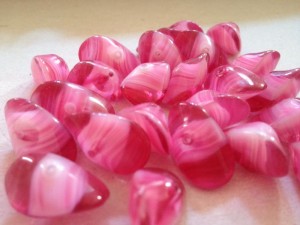  25 ROZE glaskralen 21mm