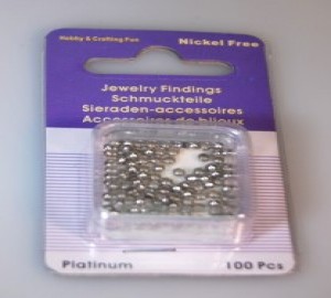 100 metalen knijpkralen platinum 2mm