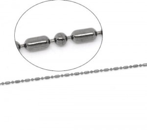 10 meter ANTRACIETkleurige BALLCHAIN jasseron ketting 1,5mm