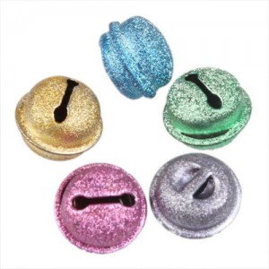 50 grote STARDUST belletjes 18mm, diverse metalic kleuren!