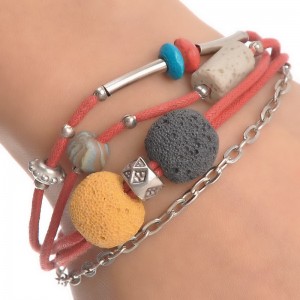 armband met LAVA-kralen, verstelbaar