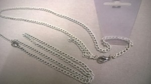 1 witte schakel KETTING met zilverkleurige karabijnsluiting 46,5cm