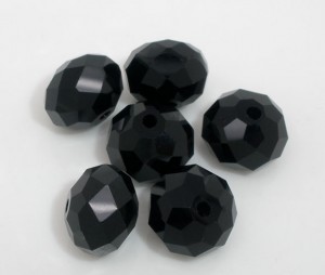50 kristal kralen, zwart 10mm