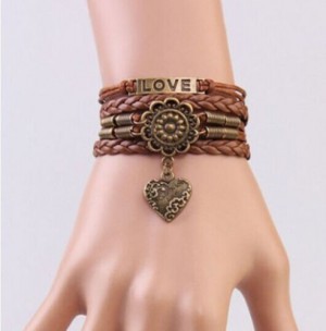 verstelbare INFINITY symbool armband met karabijnsluiting LOVE en BLOEM met HARTje