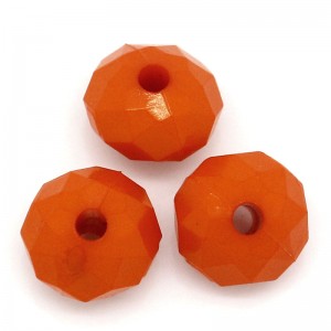 500 oranje acryl facet kralen, 7,5mm