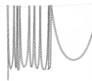 10 meter zilverkleurige jasseron ketting, maat per schakel: 2x1,5mm