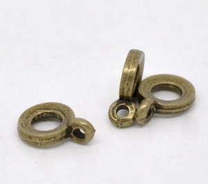 tibetaans zilveren BAIL/tubekraal met oogje voor hangertje, 11x8mm