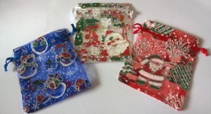 KERST organza zakjes in 3 soorten! 12x9cm 