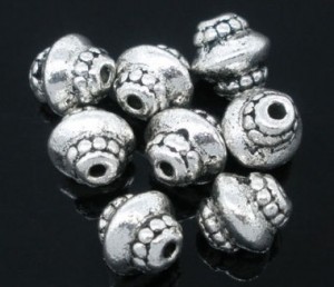 40 kralen tibetaans zilver 5x7mm