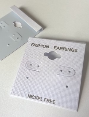  sieradenkaartjes/labels voor oorbellen, met ophangoog 4x4cm