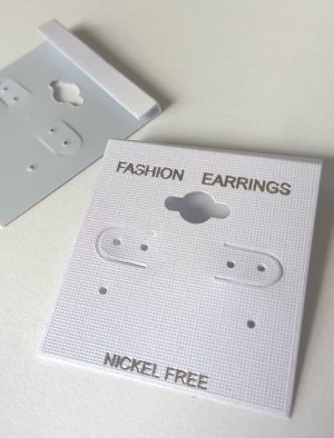  sieradenkaartjes/labels voor oorbellen, met ophangoog 4x4cm