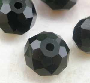 70 kristal kralen, zwart, 8x6mm!	