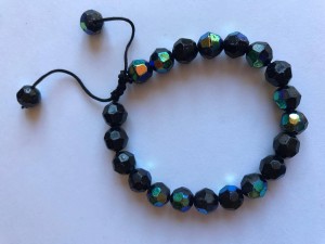 zwart AB kristal verstelbare armband