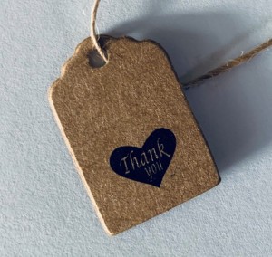 prijskaartje/label met hartje 'THANK YOU' 30X20mm