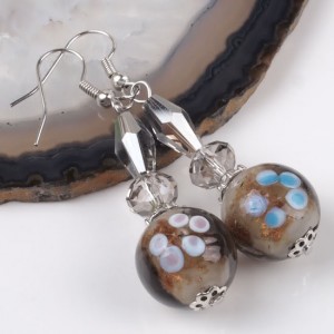 oorbellen met lampwork hanger!!