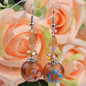 oorbellen met lampwork hanger!