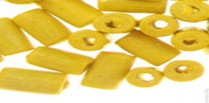 400 gele houten kralen, 8x5mm