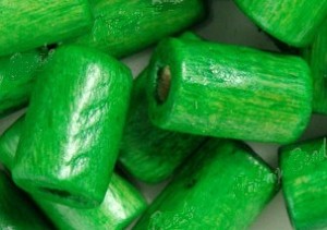 400 groene houten kralen, 8x5mm