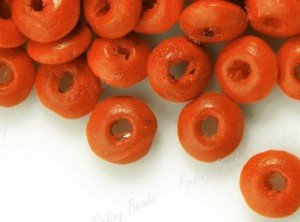 800 oranje houten kralen, 6x3mm