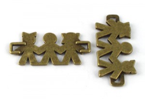 5 GROTE bronskleurige tibetaans zilveren connectors! 53x24x3mm