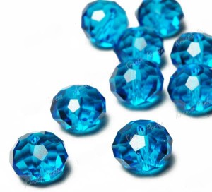 20 swarovski kristal kralen, blauw, 10x8mm!