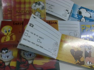 1 boekje met 12 uitnodigingskaarten, SNOOPY, TWEETY & TAZMANIAN DEVIL