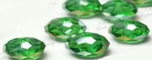 20 kristal kralen, groen AB, 10x8mm!