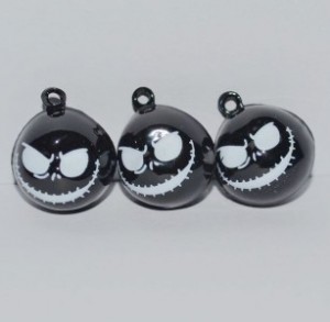 3 zwarte Nightmare Before Christmas Jack belletjes