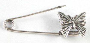 1 broche speld met vlinder, tibetaans zilver,51x20mm