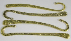 12 x antiek goudkleuriige tibetaans zilveren boekenlegger, 4 soorten! 124mm