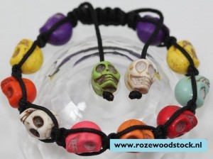 1 shamballa armband met turkoois SKULL kralen