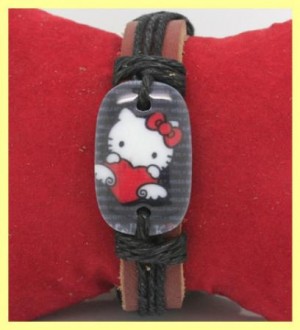 verstelbare armband van leer & hennepkoord! KITTY