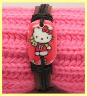 verstelbare armband van leer & hennepkoord! KITTY