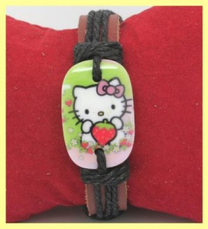 verstelbare armband van leer & hennepkoord! KITTY