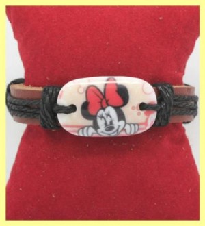 verstelbare armband van leer & hennepkoord! MINNIE